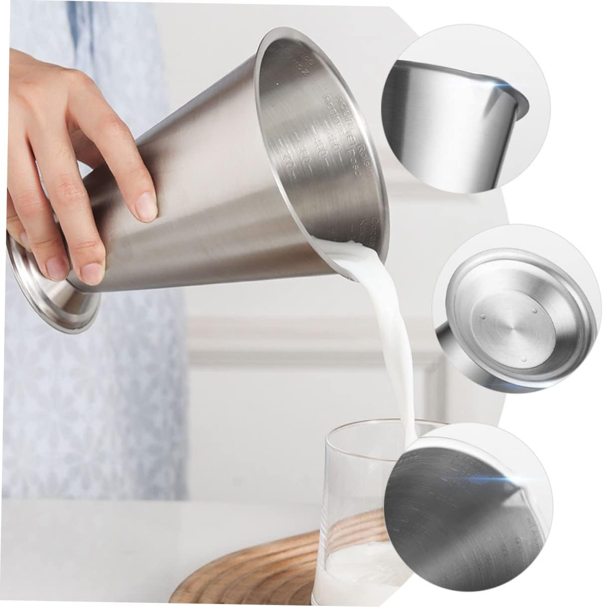 ABOOFAN Stainless Steel Measuring Cup Measurement Scale Accurate Flour and Liquid Measuring Tool for Baking and Cooking 500ml Capacity for Home Use
