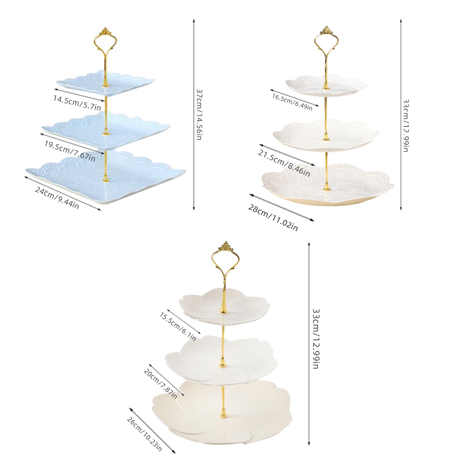 3 Tier Cupcake Stand, Plastic Dessert Stands, Cup Cake Stand Tower with Tiered Serving Tray, Dessert Tower Tray for Party Wedding Home Decor(#3)