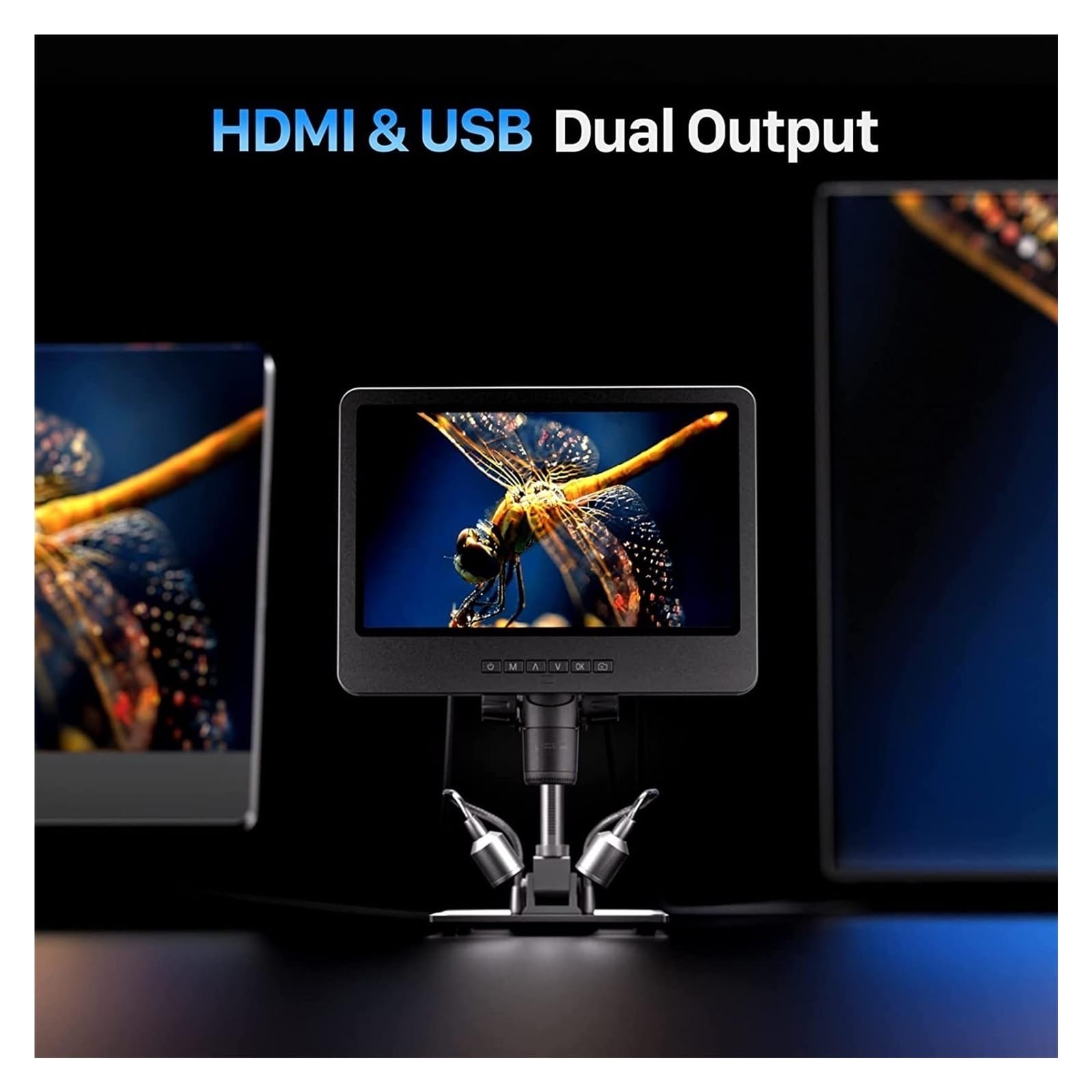 Mikroskop Cyfrowy USB HDMI 1500X10.1 "IPS LCD Do Elektroniki Narzędzie Lutowania Potrójny Obiektyw Mikroskopowa Kamera WyraźNy I Precyzyjny