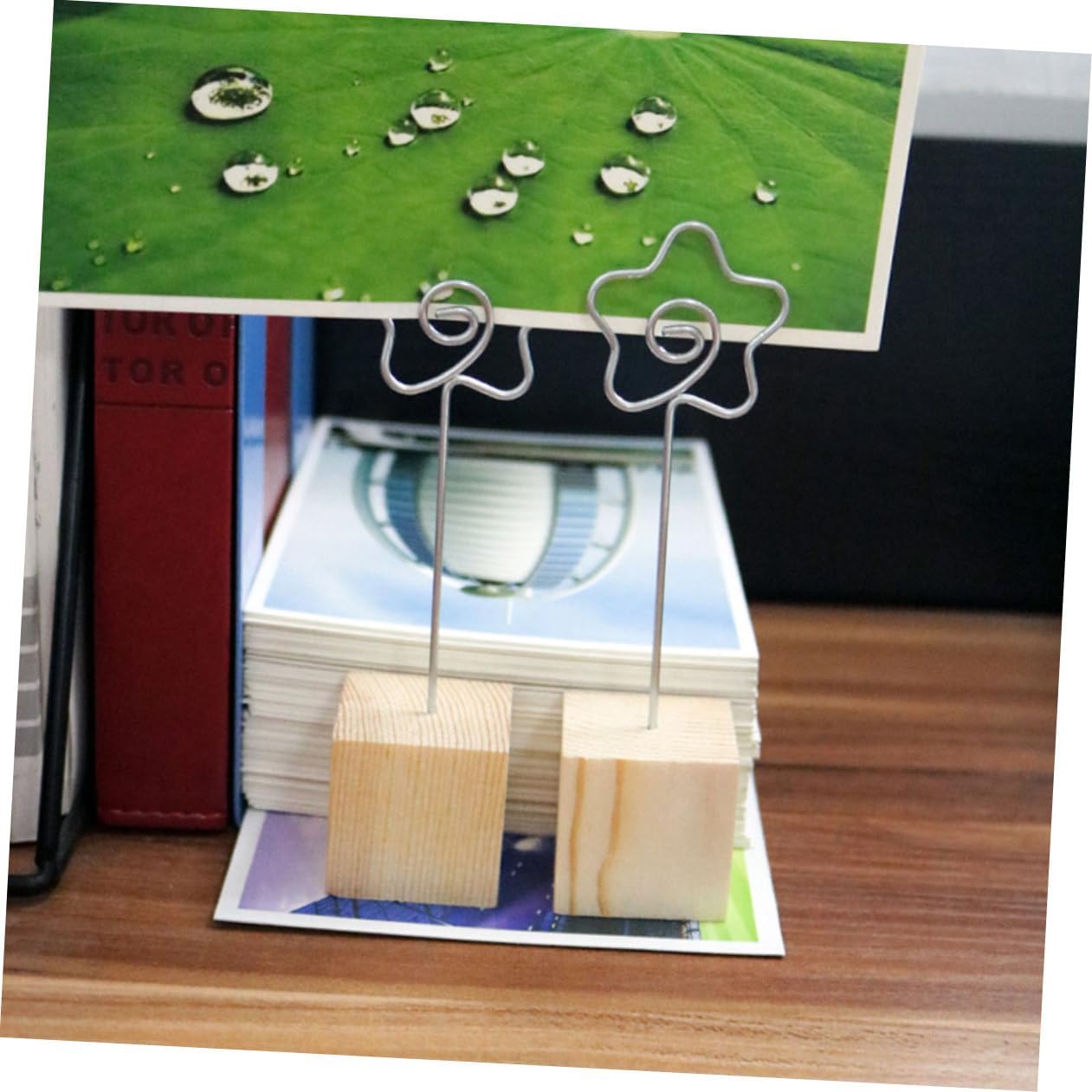 Gadpiparty 6pcs Mediterranean Style Photo Holders Memo Board Clip Display Stands Desktop Accessories
