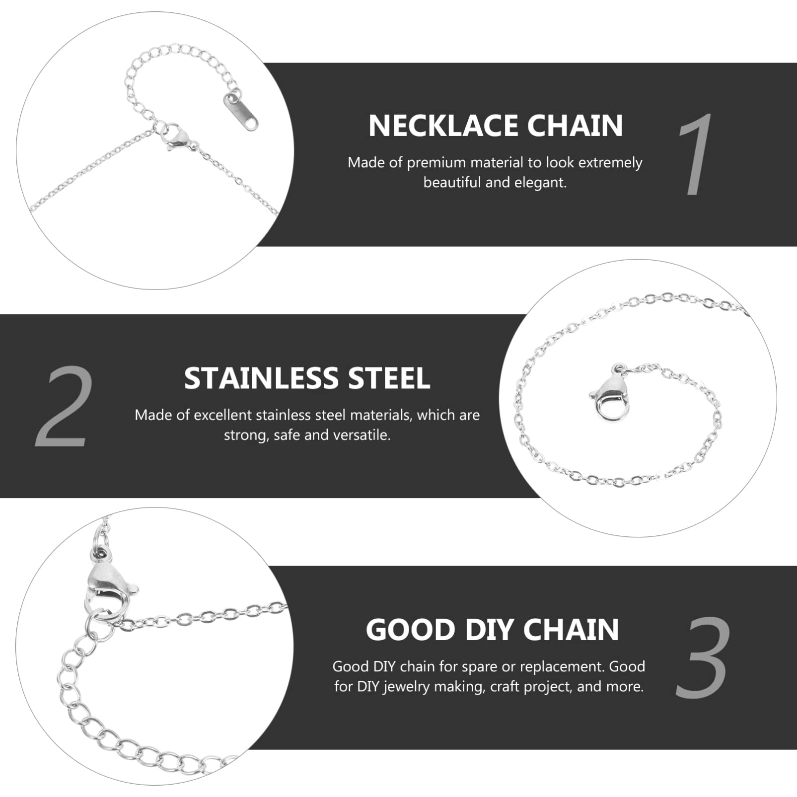 Schmuckkette, Halskettenverlängerung, 4 stücke Die Kette Halskette Ketten for Anhänger DIY Kette DIY Halskette Zubehör Groß Halskette Kette