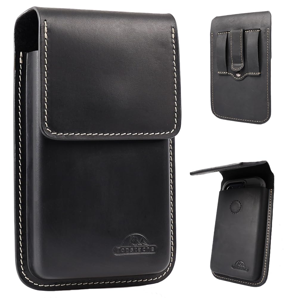 Amazon.com: Topstache Leather Cell Phone Holster with Belt Clip