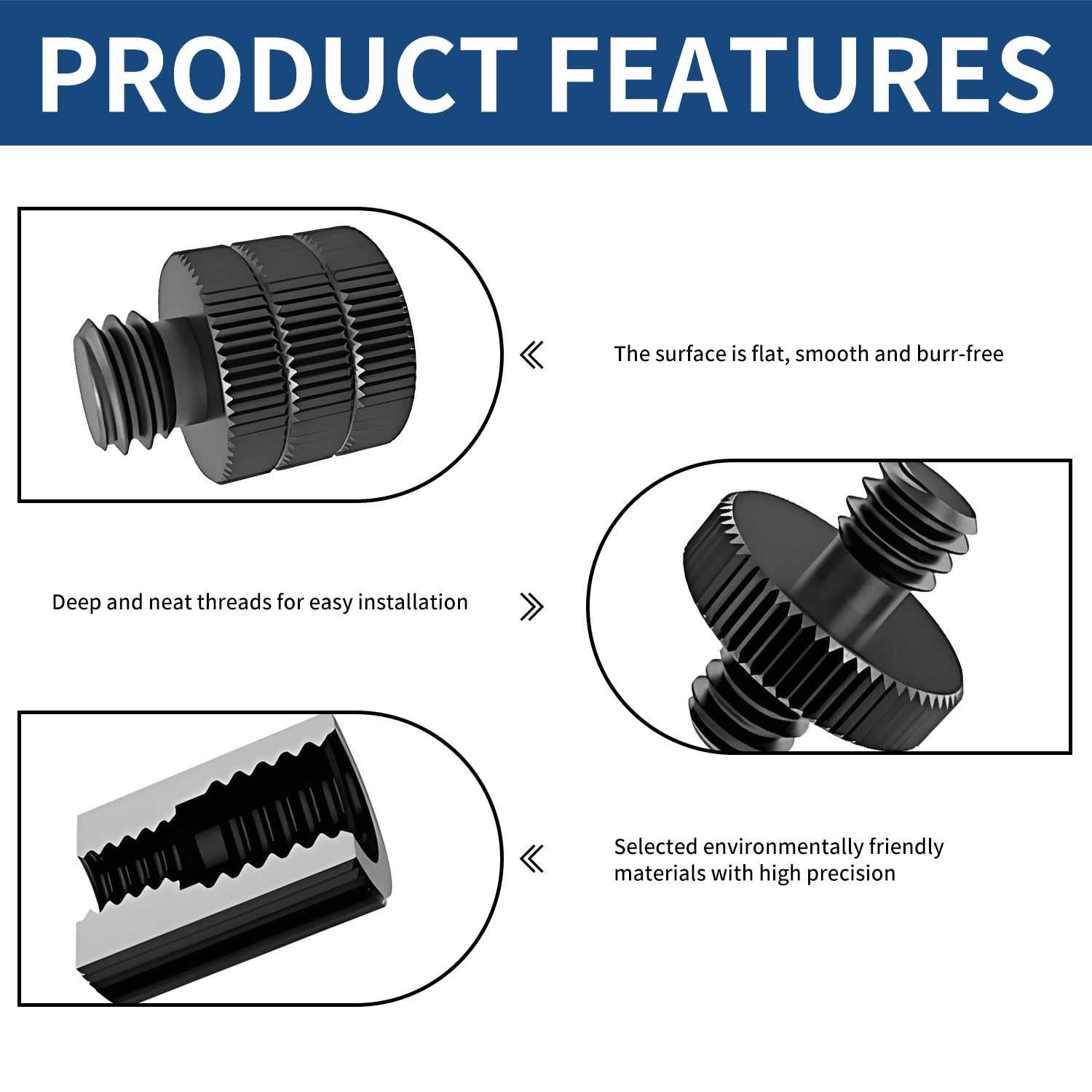 Verazquy 10 Pcs Mic Thread Adapter, Screw Camera Tripod Mic Stand Adapter Aluminium Alloy Adapter Holder Connection - Image 3
