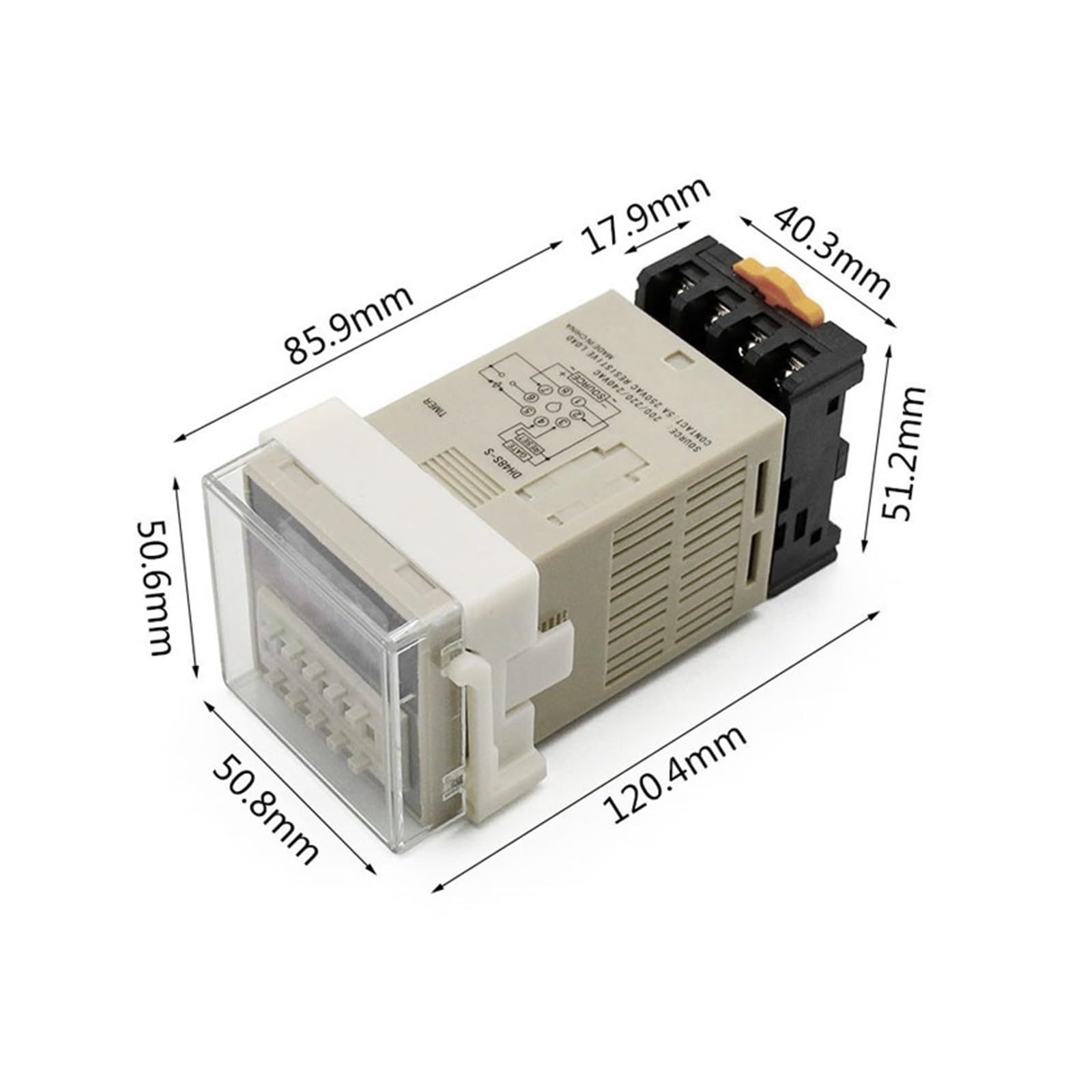 Relè temporizzato DH48S-2Z Relè temporizzatore programmabile Digitale Interruttore a Due Gruppi Ritardo 0,01S-99H99M con Base AC/DC 12V 24V 36V 110V 220V(DC AC 24V-220V)