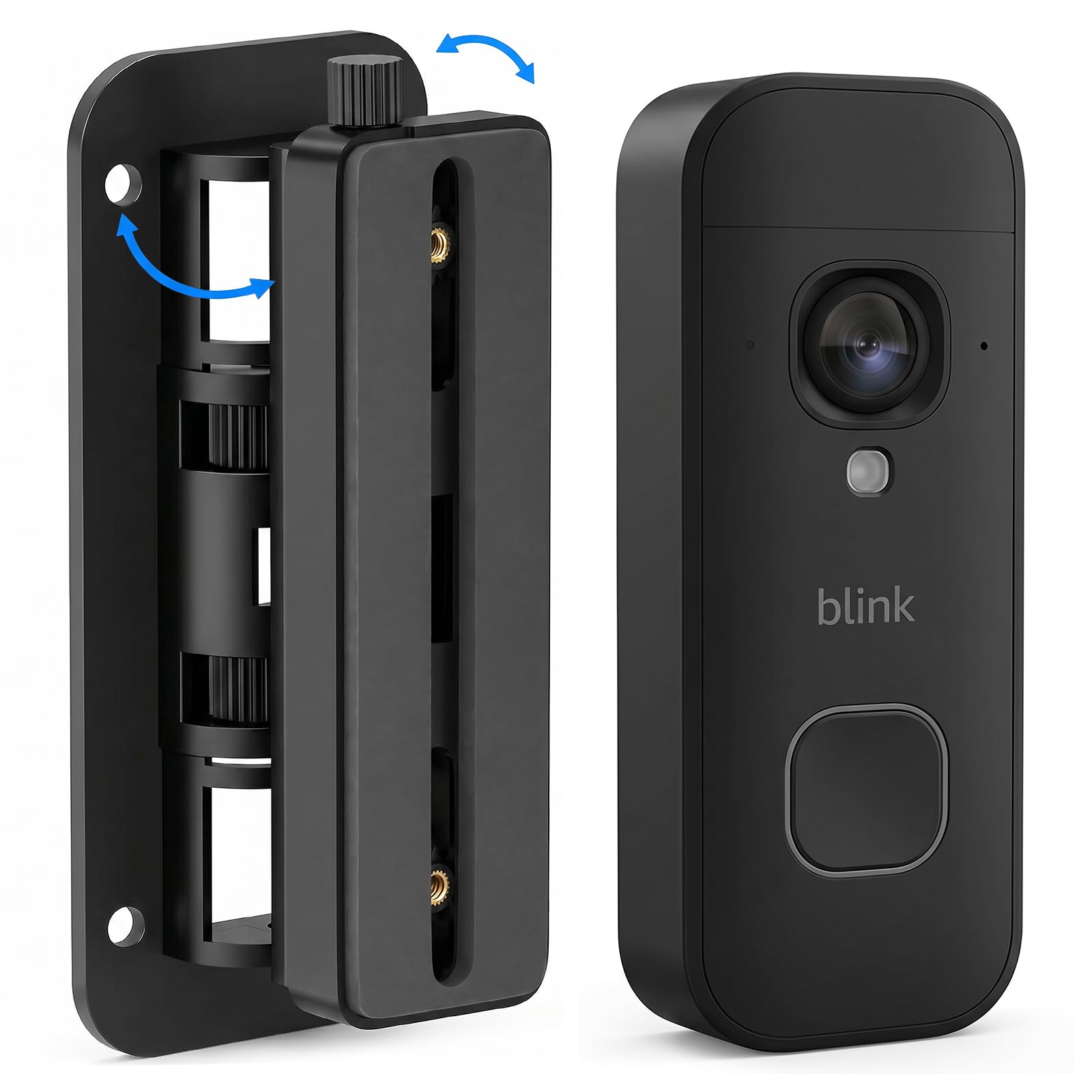Adjustable (35°-145°) Doorbell Camera Mount for Blink Battery/Wired Doorbell 2K+(Newest 2026)/Blink Video Doorbell/2nd Gen, No-Drill Mounting Kit for Blink Doorbell, Angle Wedge for Apartment/Renter