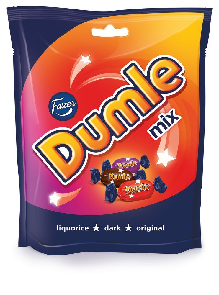 10 Bags x 220g of Fazer Dumle Mix - (Original - Dark - Licorice) - Finnish - Milk Chocolate - Chocolates - Pralines - Candies - Sweets