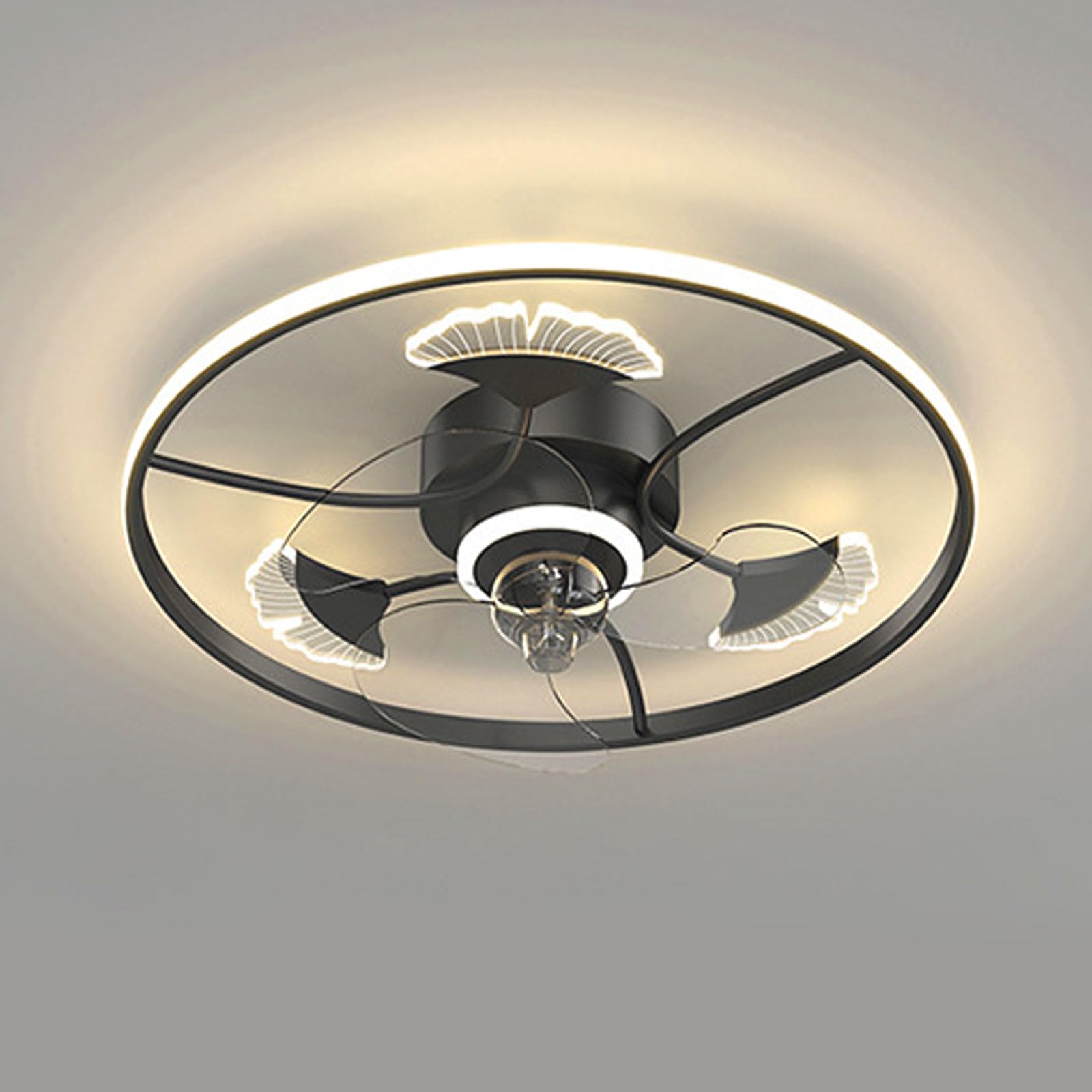 HXYSXHJUO Flush Mount Ceiling Fans With Lights Remote 6 Speeds Quiet Fan Light 45W LED Dimmable Low Profile For Bedroom Kids Room 50cm(19.7in)