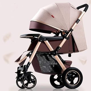 Carritos plegables YLLXX – ligero con cuatro ruedas de alta vista, elegante, gran capucha ajustable, ligero y silla de paseo aprobada en cabina