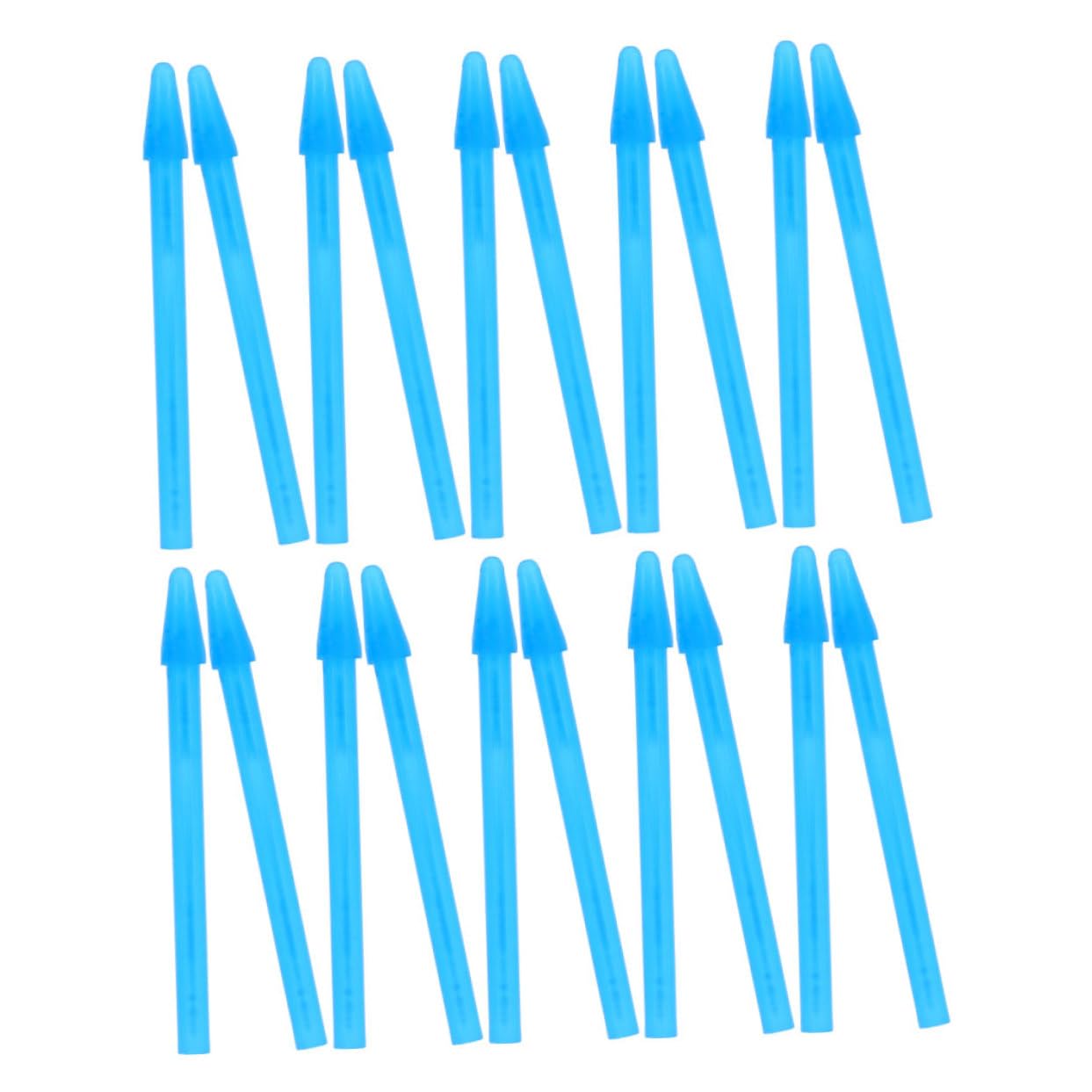 MUCKLILY 50pcs Grinding Rod Silicone Stir Sticks Drill Mixer Attachment Storage Tube Transparent Test Tubes Silicone Resin Tools Tube Tester Lab Test Tube Short Tees Golf Sky-Blue Plastic