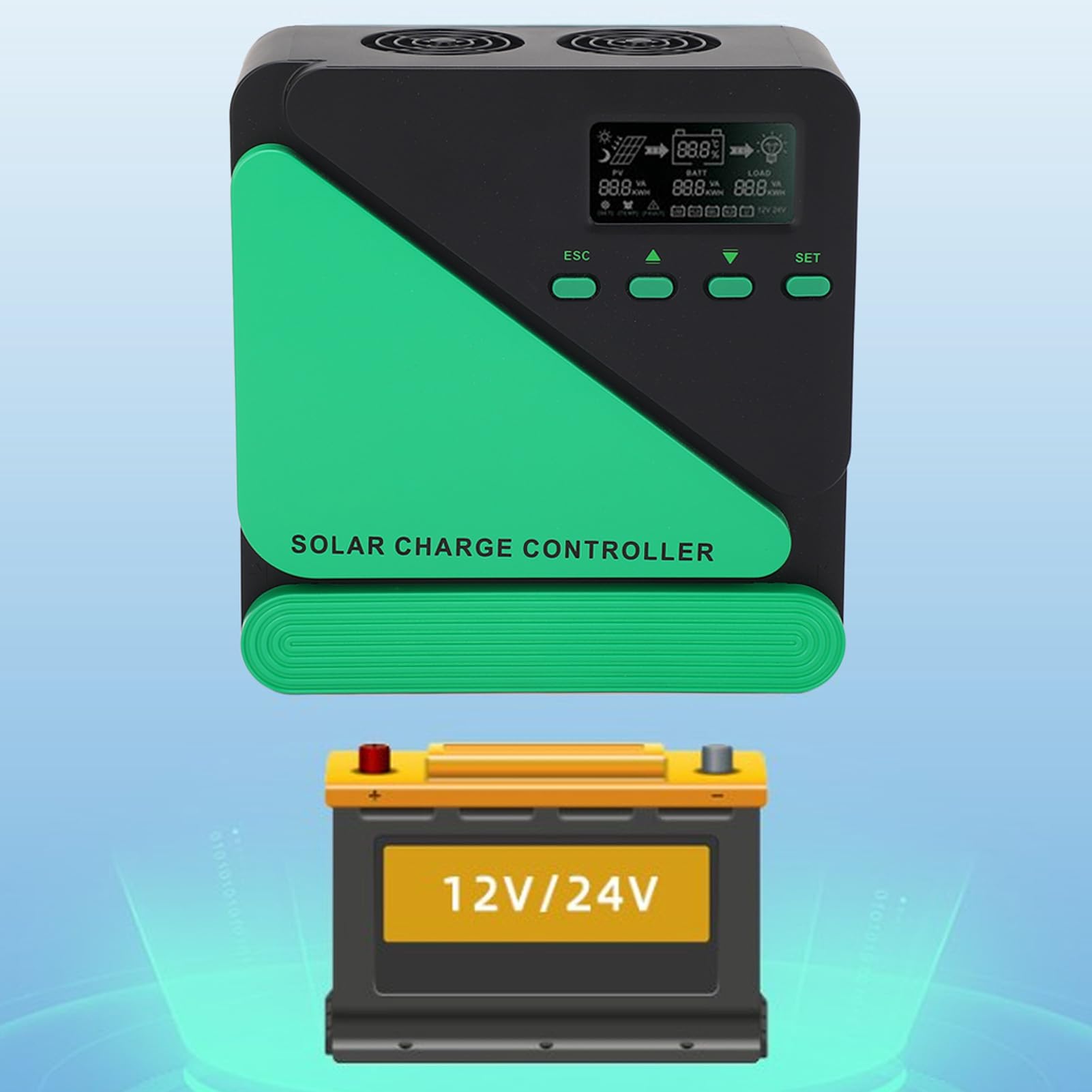 Denash Controlador de Control Solar MPPT 12V Auto-Panneau con USB (30A)