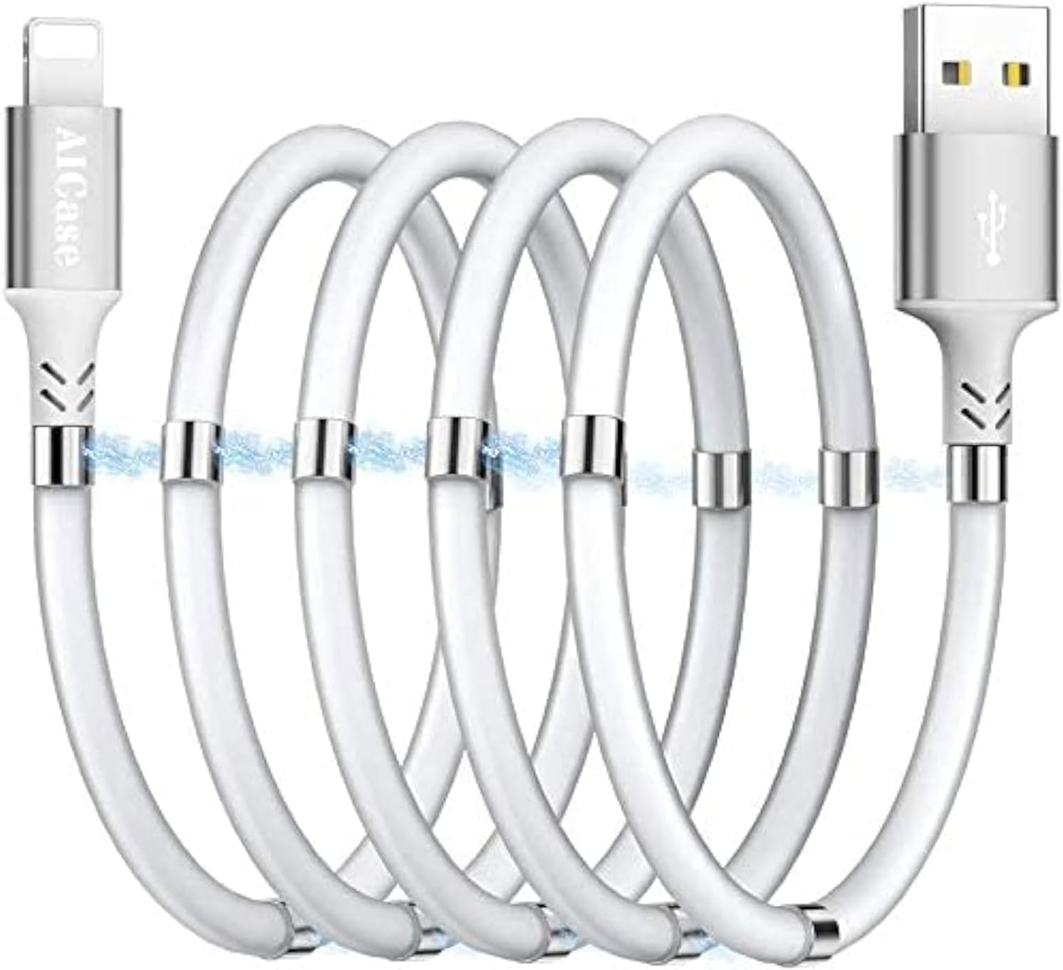 Magnetic Charging Cable,(3FT) Super Organized Charging Magnetic Absorption Nano Data Cable for Phone 14 13 12 11/XS/XS Max/XR/X/8/8 Plus/7/7 Plus/6s/6s Plus/6/6 Plus/SE/5s/5c/5/Pad/Pod