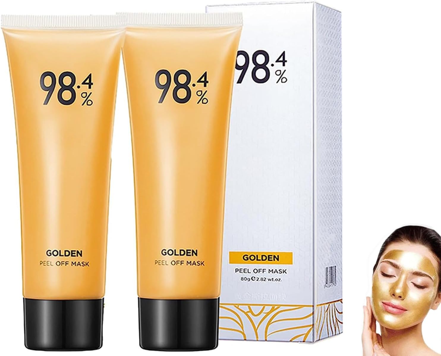 Peel-Off Anti-Wrinkle Whiten Mask, Peel-Off Anti-Wrinkle Whitening Mask, Golden Collagen Face Tear off Mask, Golden Peel Off Mask, Peel-Off Anti-Wrinkle Lifting Firming Masks (2pcs)