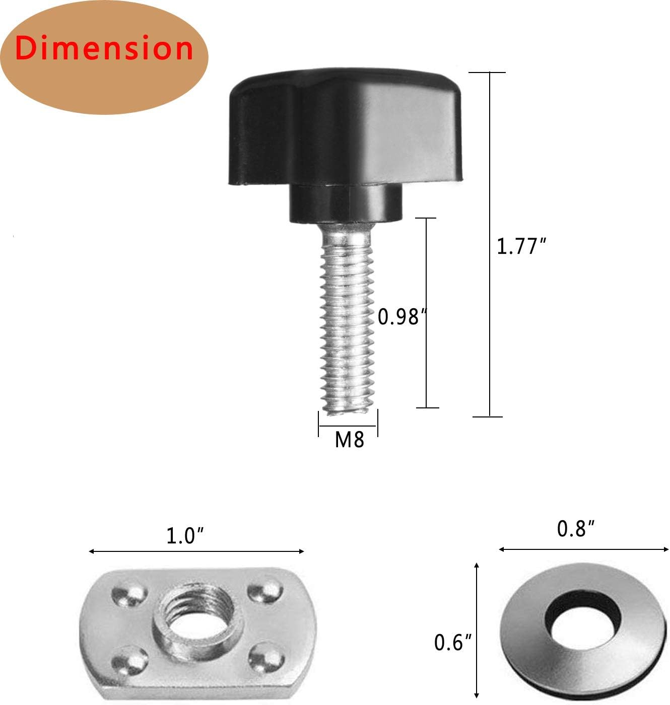 Universal Hard Top Quick Removal Fastener Thumb Screw and Nut Kit Compatible for 1995-2018 Jeep Wrangler YJ TJ JK JKU Sports Sahara Freedom Rubicon X & Unlimited X 2 Door 4 Door