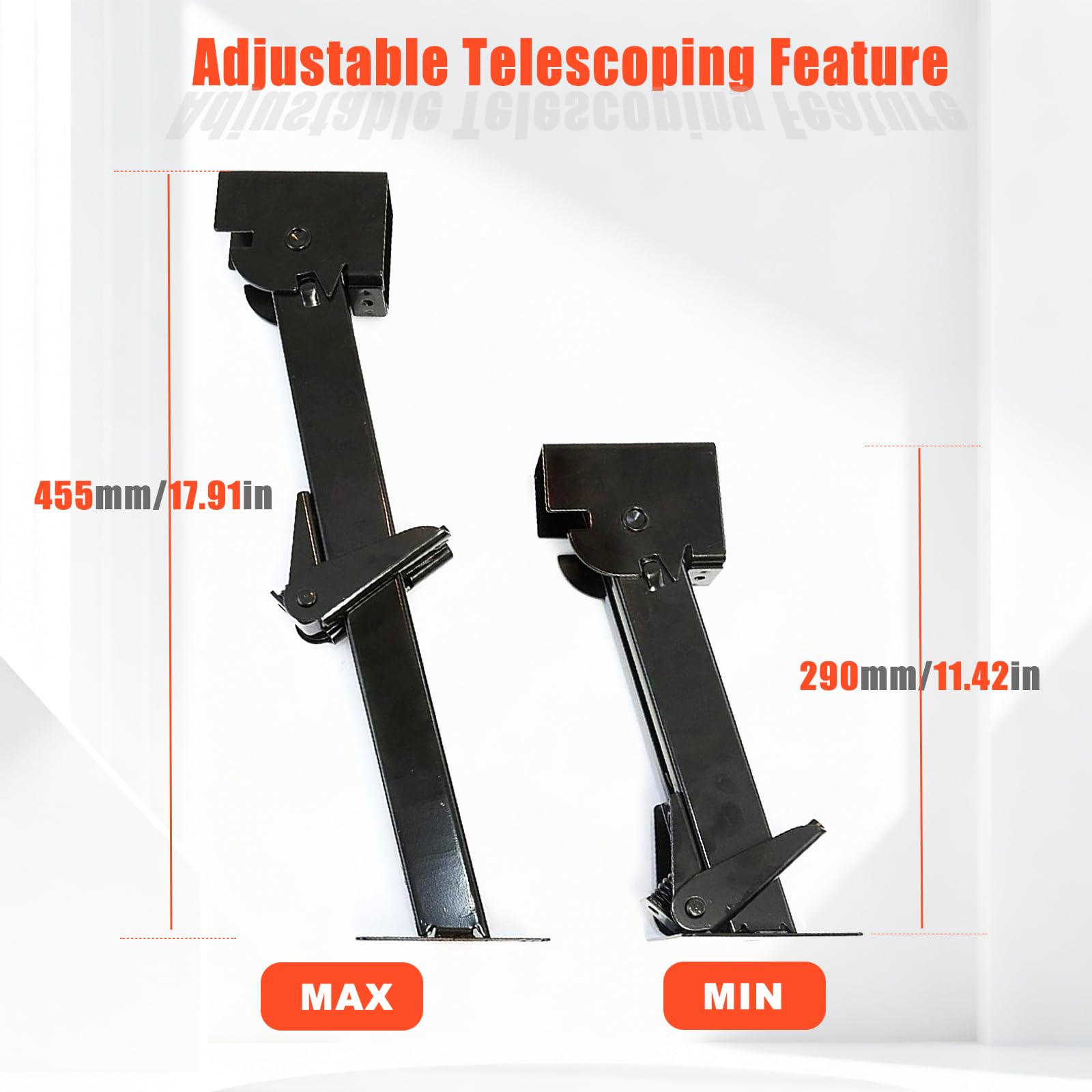 Vérin Stabilisateur Caravane, Lot de 2 Stabilisateurs de Remorque, Support de Stabilisation Charge 450kg (992 lbs), Réglable 290-455mm, pour Camping-Car, Caravane, Véhicule Tout Terrain