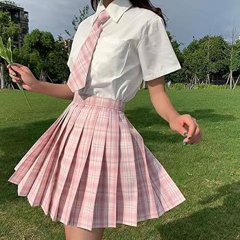 Amazon.co.jp: [SHALYPOLY] チェックスカート 制服スカート ピンク