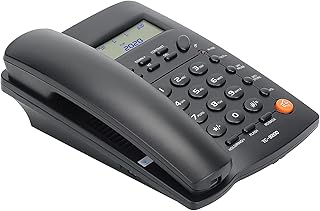Uvital Desktop Corded Telephone, DTMF/FSK Mode, LCD Display, Calls Memory, Basic Calculator, Special Ring for VIP Numbers, M1,M2 One Touch Memory, in Use LED Indication, Last Number Redial