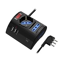 Ewent Multipresa da scrivania/tavolo con 3 Prese 10/16A e 2 porte USB