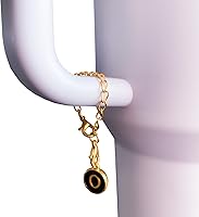 Vista 4 de (2+2) 2 fundas de popote para copa Stanley de 30 y 40 onzas, 0.394 in, con 2 accesorios de copa Stanley, dijes de letras con nombre