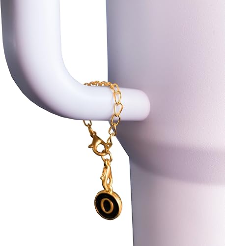 Miniatura 4 de (2+2) 2 fundas de popote para copa Stanley de 30 y 40 onzas, 0.394 in, con 2 accesorios de copa Stanley, dijes de letras con nombre de