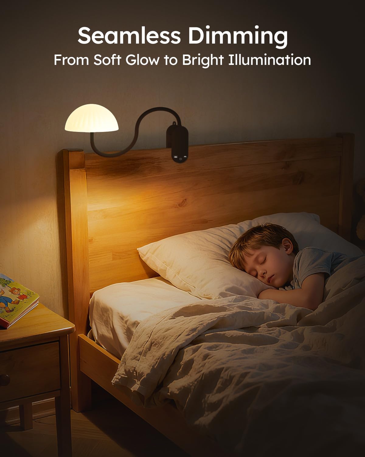 Lámpara inalámbrica con clip, lámpara de escritorio con control táctil con modo ambiente RGB y 3000 K a 6000 K, luz de lectura de libros regulable recargable con brazo flexible, abrazadera resistente