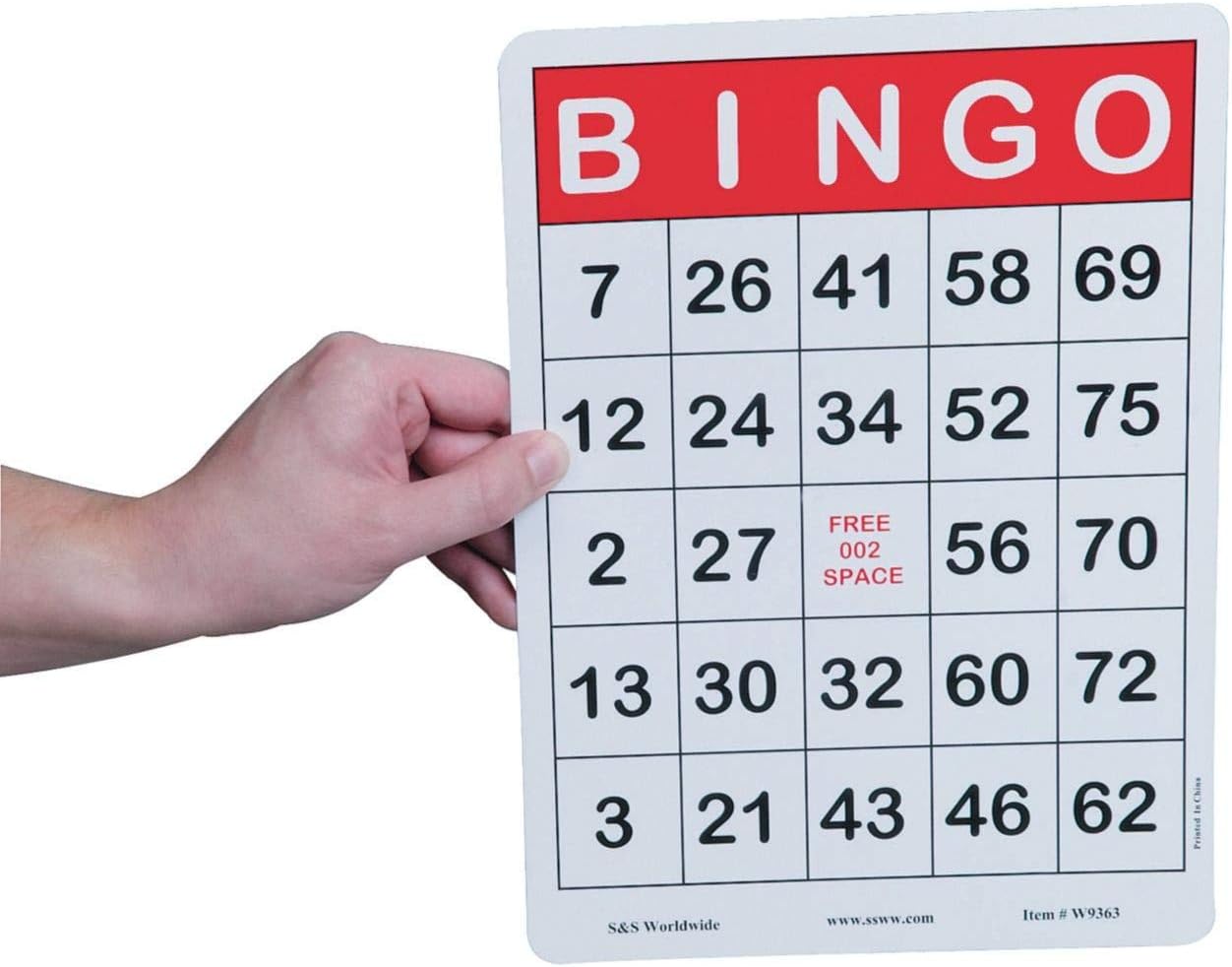 S&S Worldwide Jumbo Bingo Cards (Pack of 100)