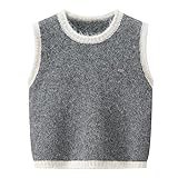 Diverses Combinaisons: Ce gilet sans manche femme sera un excellent ajout à votre garde-robe. Associez-le sans effort à un collier simple, une blouse, un jean, un legging, un trench-coat, un béret, des baskets ou des bottes pour créer des looks chics. Ce pull tricoté femme apporte chaleur et élégance à cet automne-hiver morose !