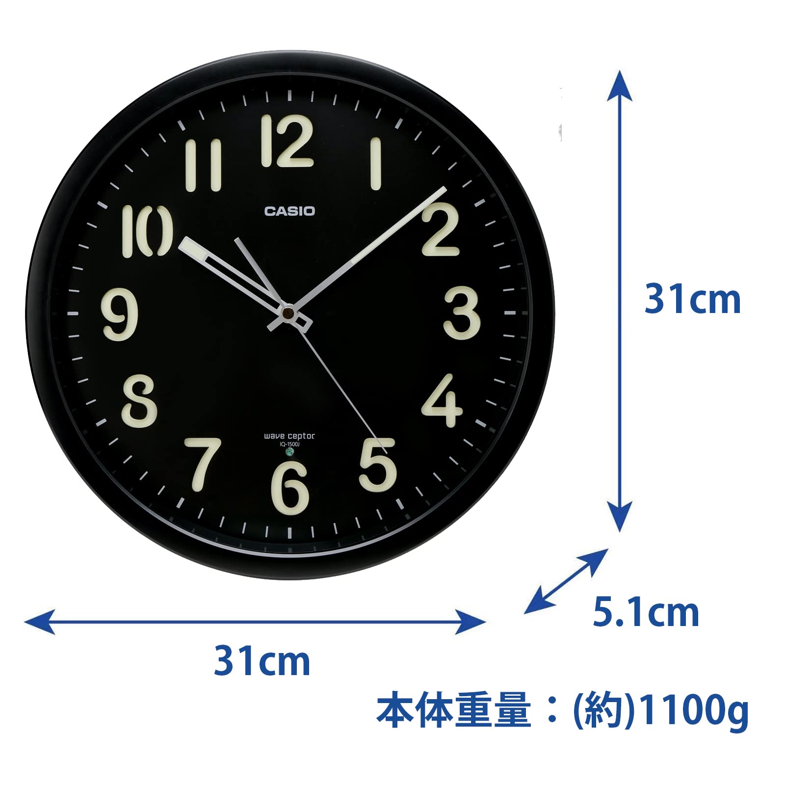 Amazon.co.jp: CASIO(カシオ) 掛け時計 電波時計 黒 アナログ