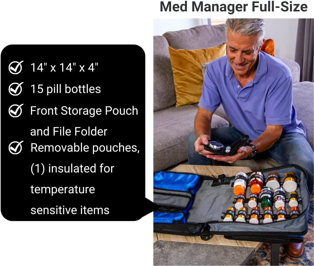 Med Manager MM-335-PUR, organizzatore medico, portatile, 30 x 30 x 10 cm, viola