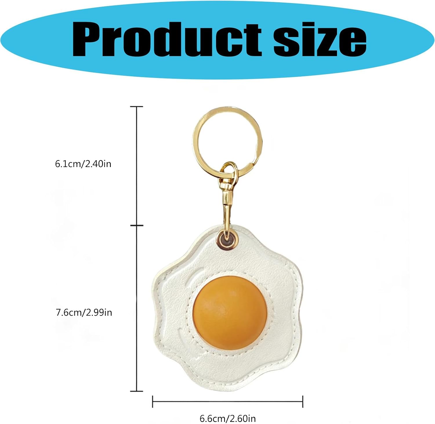 QMQJIA Leather Eggs Keychain with Strong Metal Hook image 3