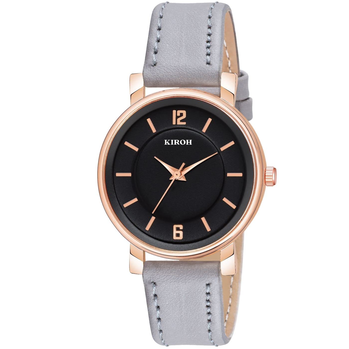 KIARVI GALLERY Analogue Stylish Leather Strap Analog Watch for Womens and Girls Watch (Grey) (B0BRFLBMRY) Amazon Price History, Amazon Price Tracker