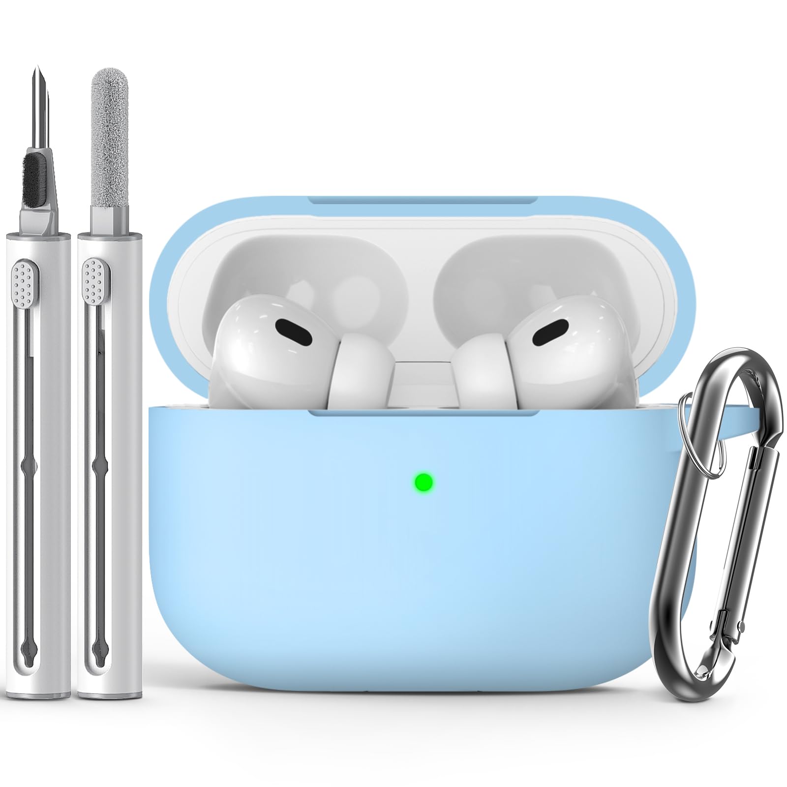 Inesore Compatible with AirPods Pro 3 Case with Cleaning Kit, Silicone Protective Case Cover for Apple Air Pods Pro 3rd (2025), Unisex Design - Black — view 14