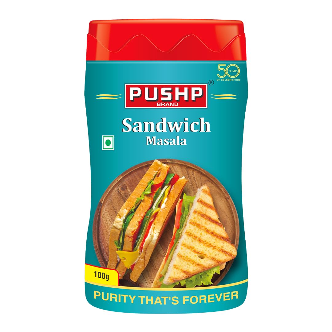 Pushp Brand Sandwich Masala Powder - 100g Jar | Authentic Indian Spice Mix to Elevate Your Sandwiches (B0D4QYM613) Amazon Price History, Amazon Price Tracker