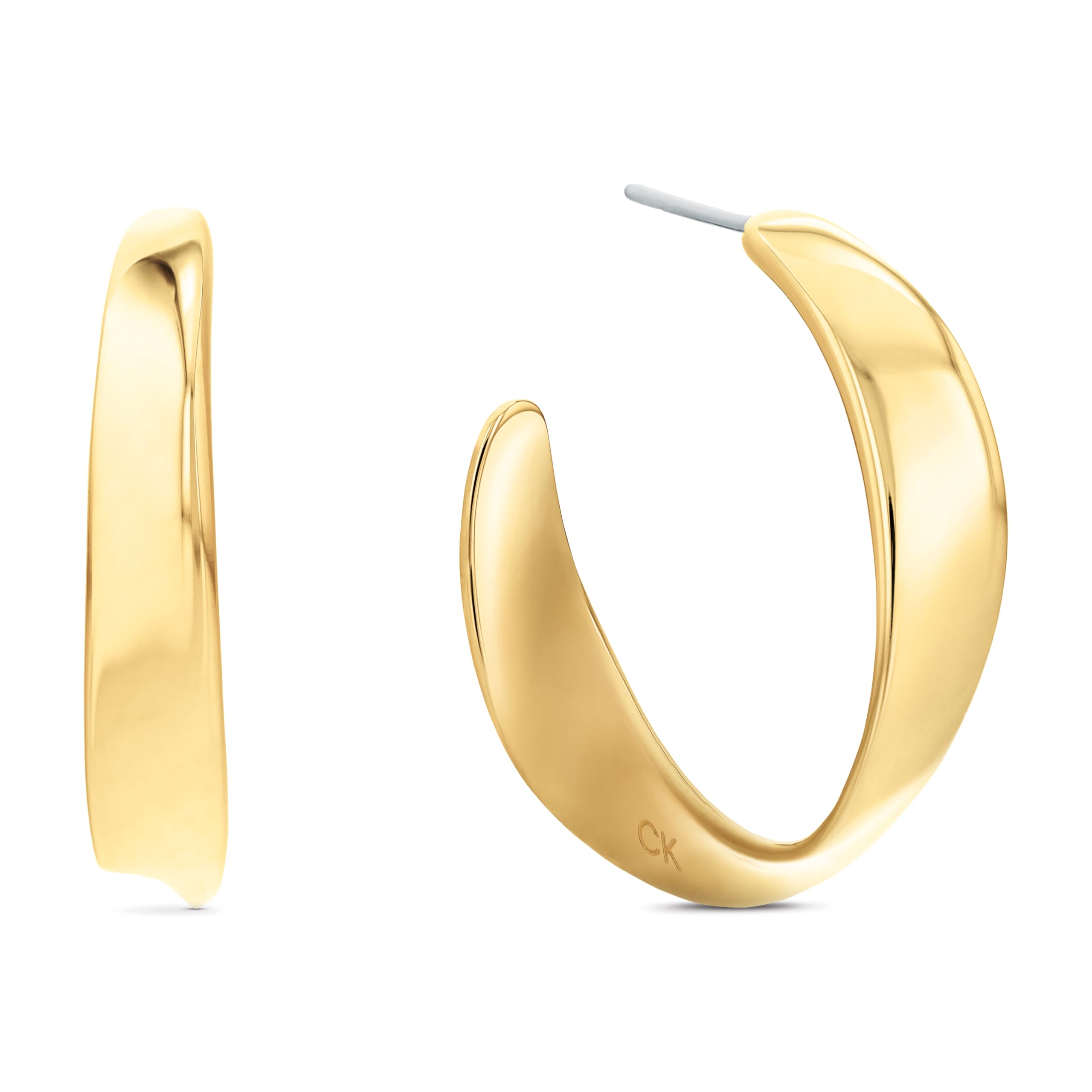 Calvin Klein Women's ETHEREAL METALS Collection Hoop Earrings in Yellow Gold - 35000534