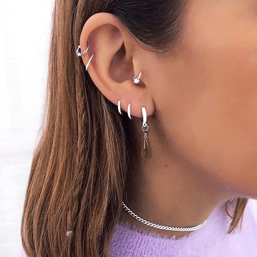 Miniatura 6 de Beadthoven - 18 dijes largos de lágrima mezclados de piedras naturales, colgantes de piedra natural, cristales curativos de cuarzo para chakras,