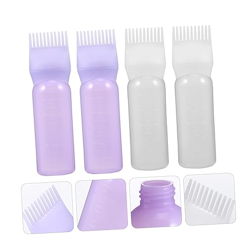 4 Pack Hair Color Brushes & Bottles with Comb for Salon