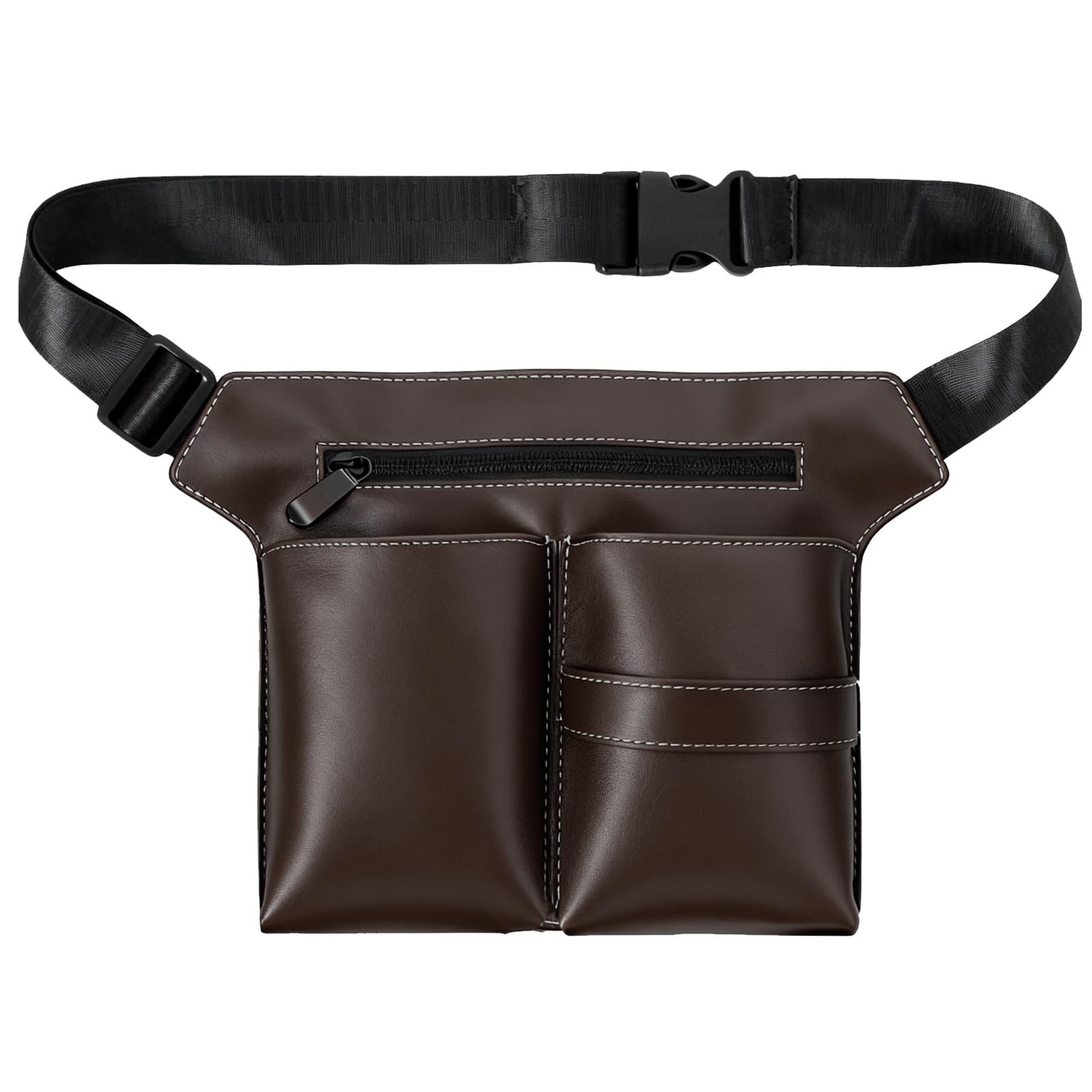 Friseur Werkzeugtasche, PU Leder Friseur Gürteltasche, Salon Friseur Werkzeugtasche Scherentasche,für Friseurscheren Scheren Kämme Friseurwerkzeuge (Braun)