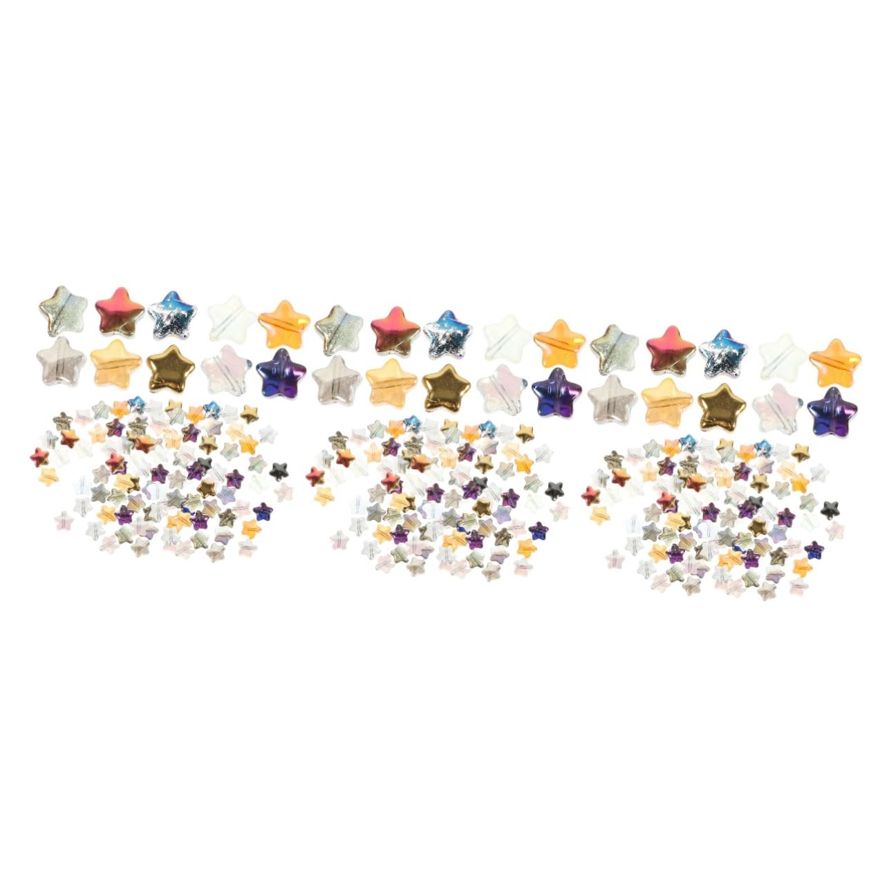SHINEOFI 3 Set Di Perline A Forma Di Stella Per Artigianato Perline Leggere Per La Creazione Di Collane E Braccialetti 200 Pezzi * 3