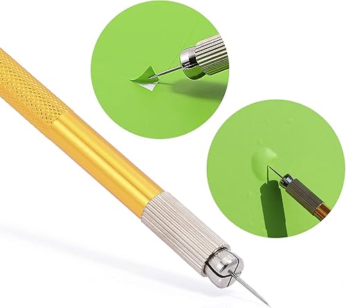 Miniatura 2 de FOSHIO Herramienta de deshierbe de vinilo 2 en 1, cuchillo de arte afilado, cuchillo de deshierbe de liberación de aire, cortador de bolígrafo para