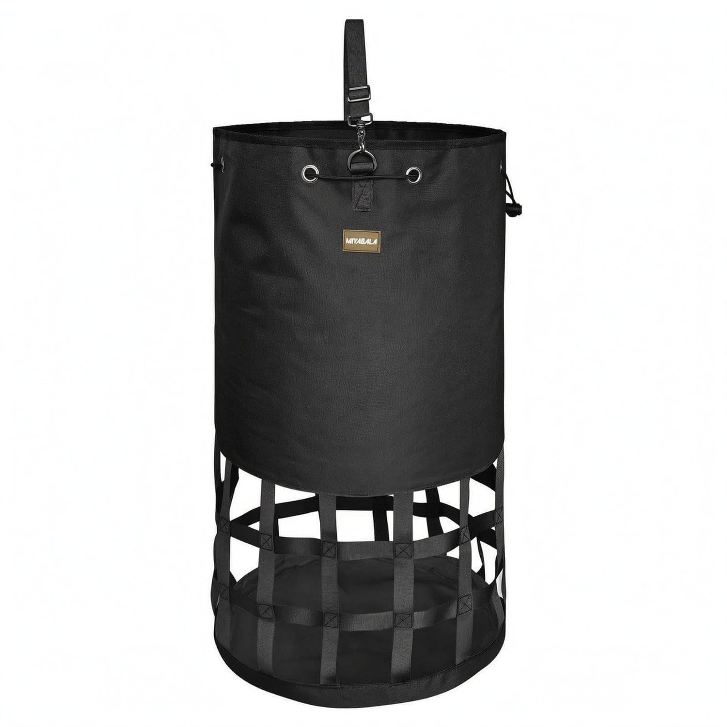 Grid-Style Hanging Hay Feeder Bag Metal Clip Oxford Textile Hay Feeder Bag, Black-image-21