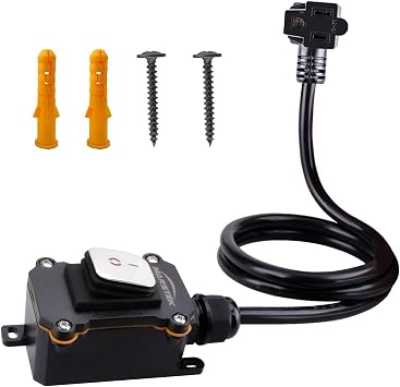 Inline Cord Switch with 3FT Cable Piggyback Plug3-Pronged, IP67 Waterproof Extension Cord with On/Off Switch, AC/DC 20A-125V,16A-250V Inline Power Switch with Silver Rocker Button