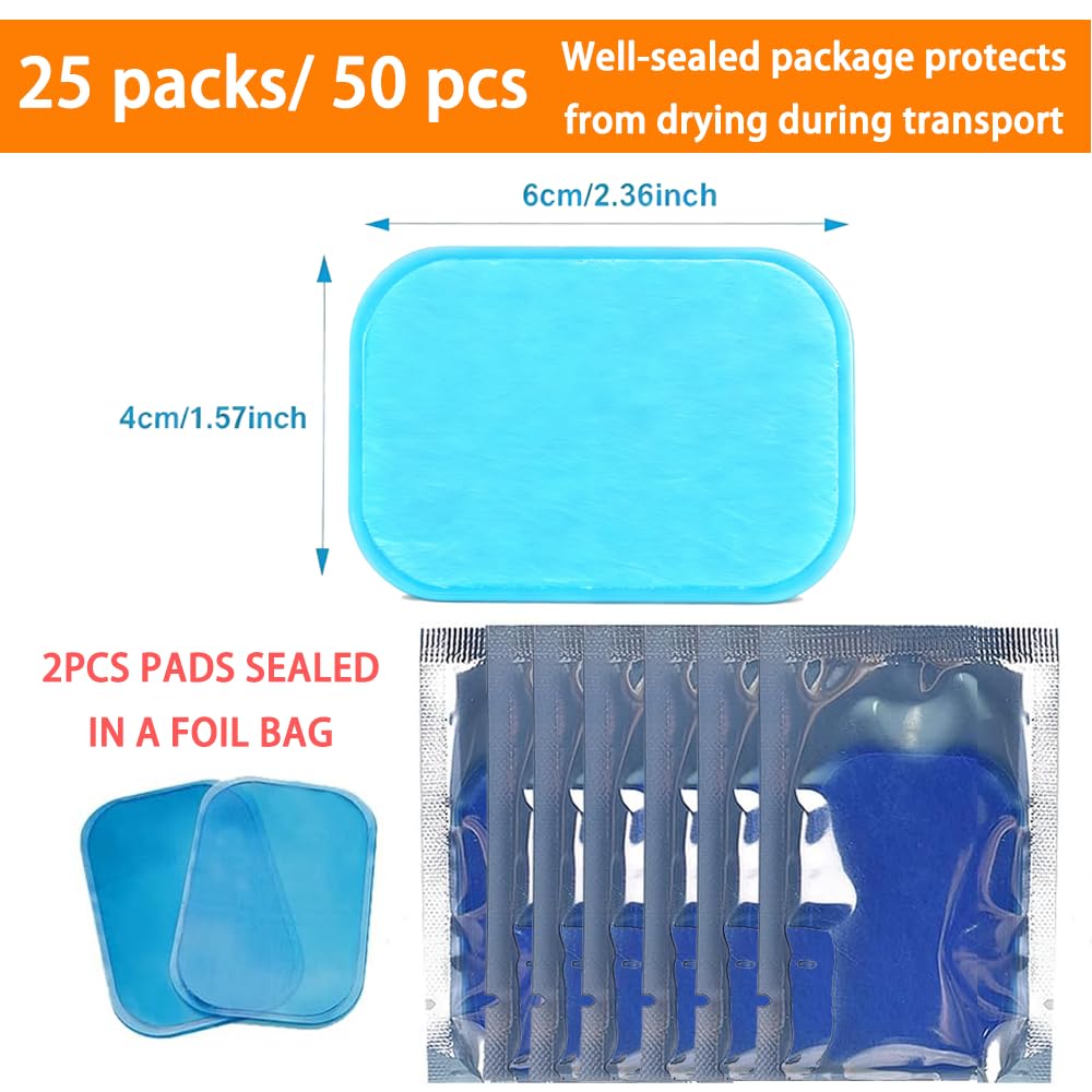 50Pcs/25Packs Gel Pads for Abs Stimulator, Abdominal Muscle Stimulator Belt — Amazon image 4