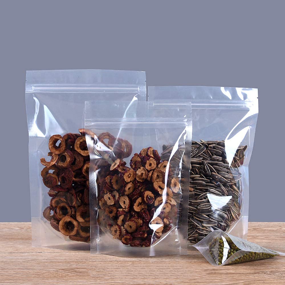 Sacchetti termici con chiusura lampo trasparenti richiudibili da 100 pezzi for conservare biscotti, tè e bevande(3.5x5.1 Inch)
