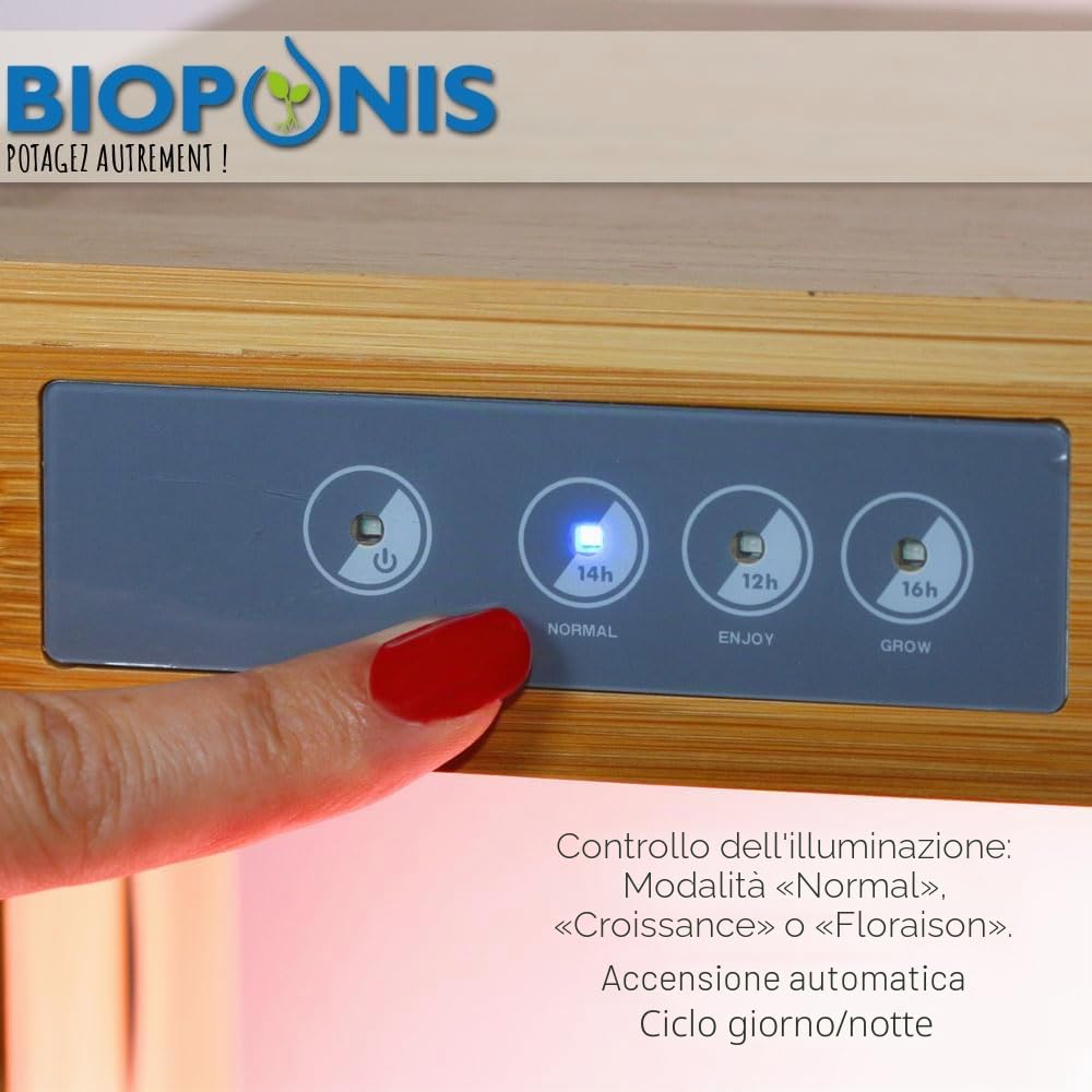 Bamboo 1 - Orto da Interno Idroponica per Piante Aromatiche - 8 Piazzole di Coltivazione