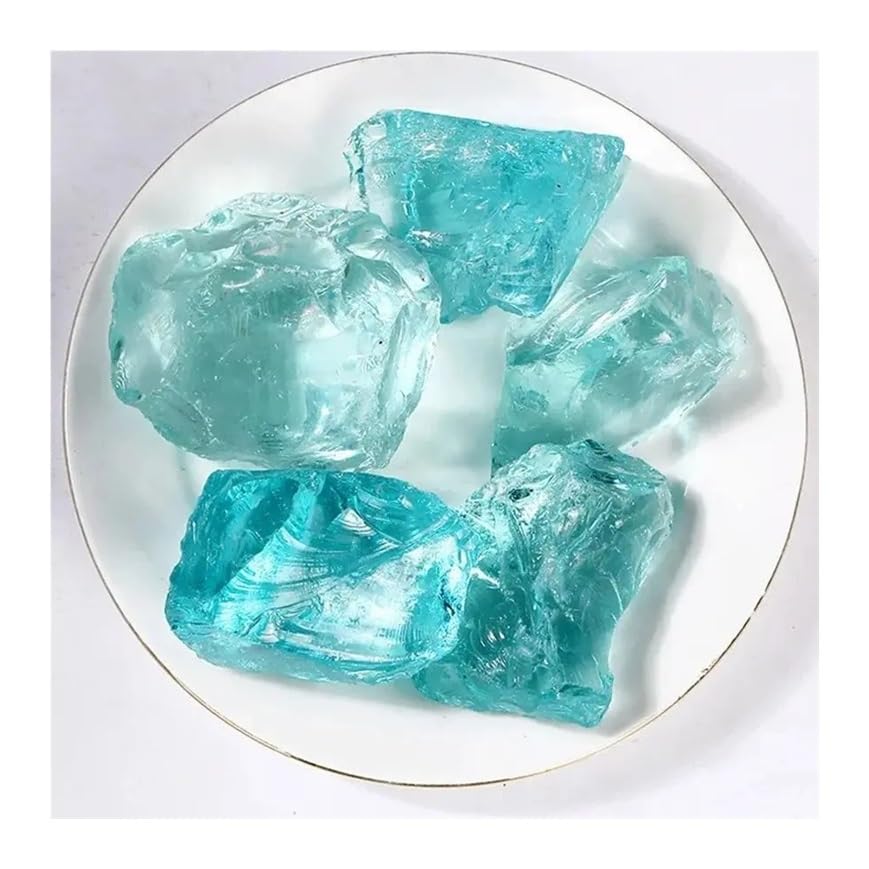 Cristal bleu de mer poli pour embellir vos vases et bougeoirs