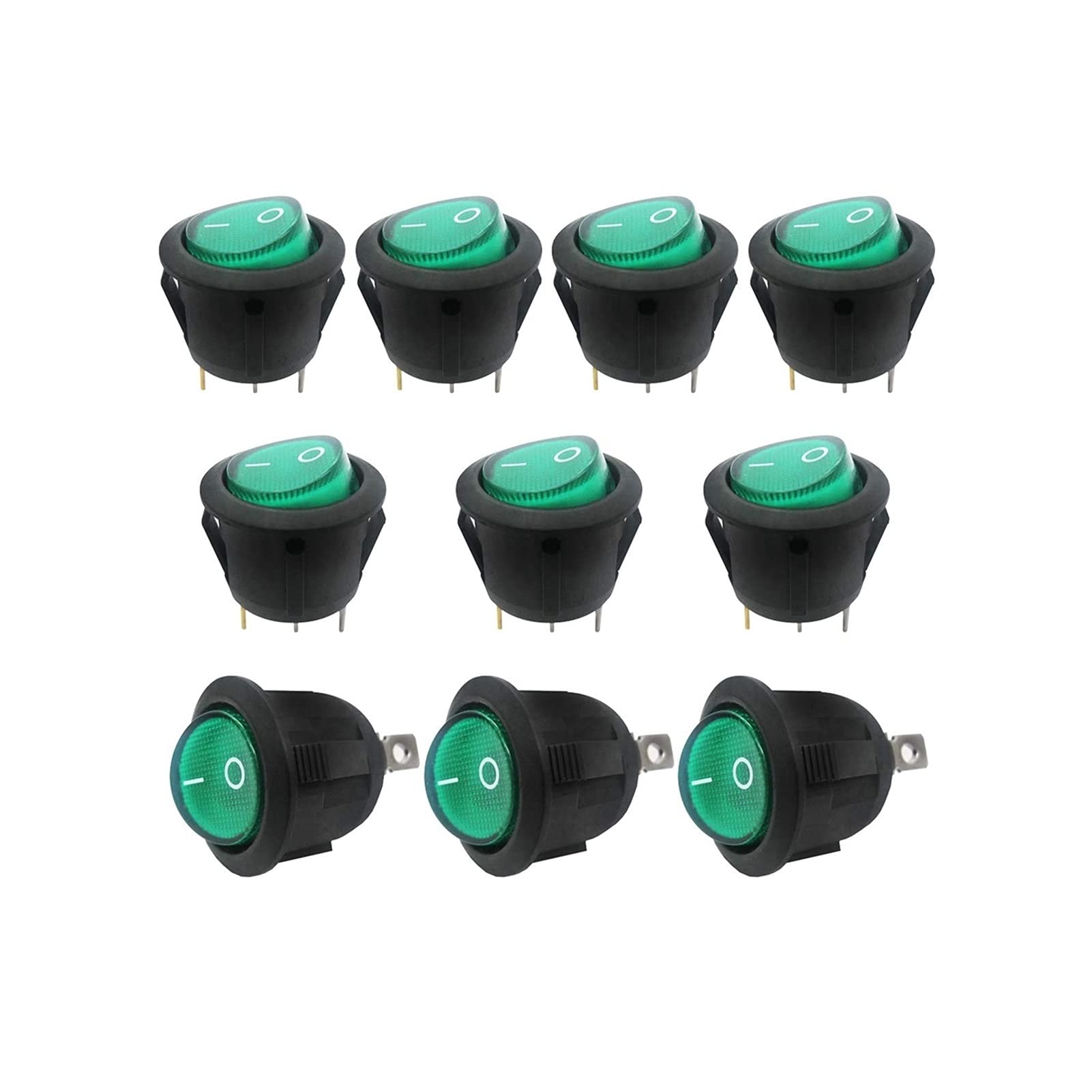 Interrupteur basculant vert 3 broches SPST AC 250V 6A idéal pour contrôler vos appareils électriques