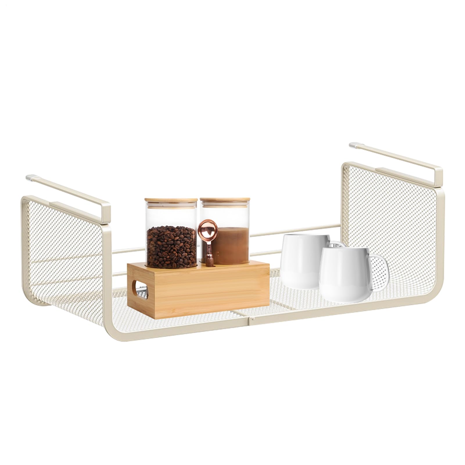 Unterregalkorb Ausziehbar, Multifunktional Und Aufhängbar | Ausziehbarer Unterregal-Organizer Organizer für Küche, Arbeitszimmer, Gewürze, Konserven, Geschirr, Backzubehör