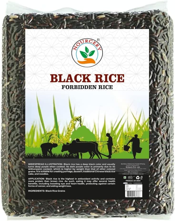 Nourcery Black Rice, 1Kg (Forbidden Rice)