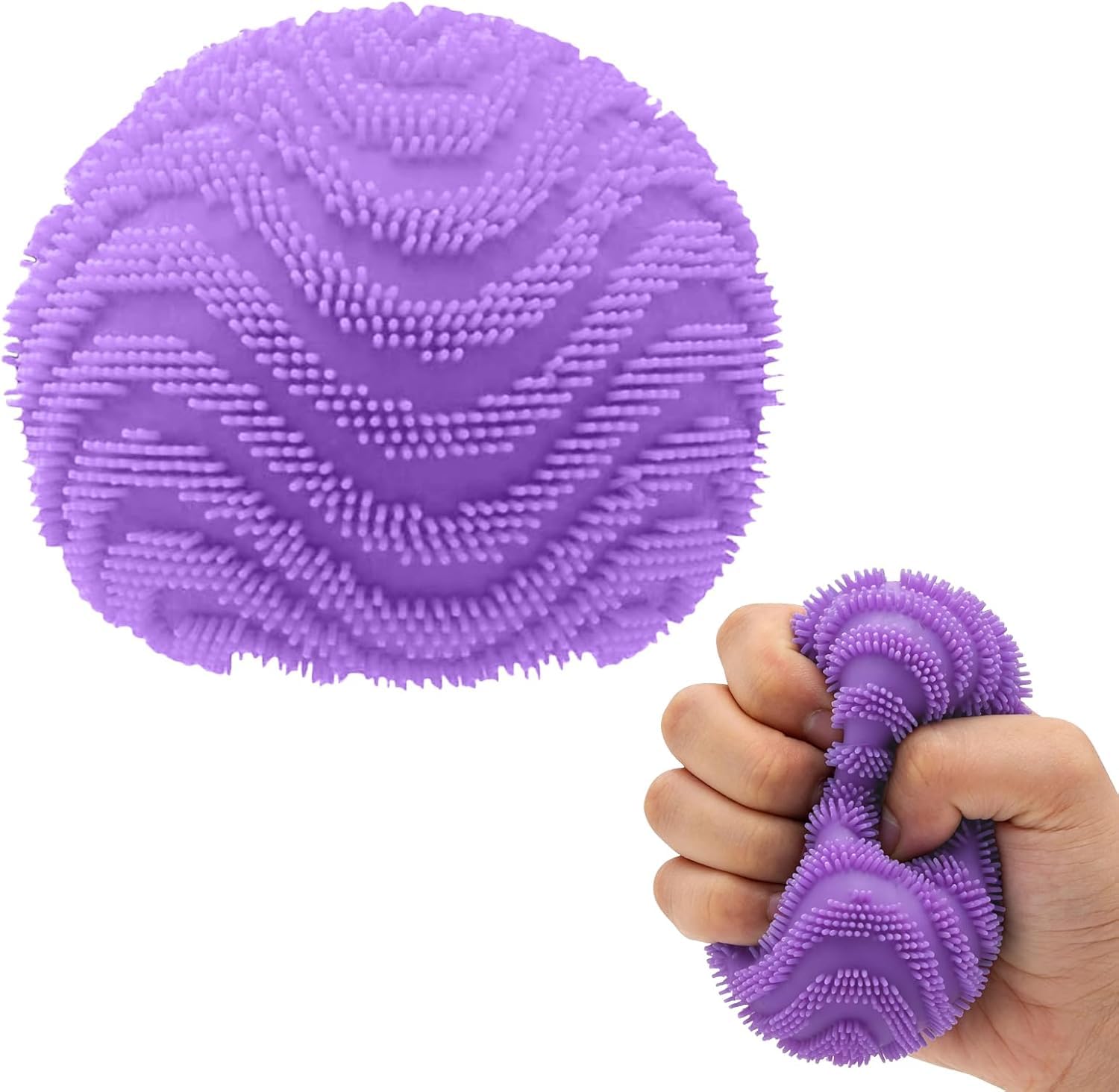 Viilich Squeeze Fidget Toy, Realistic Slow Rise Stress Squeeze Toy, Elastic Squeeze Anti-Anxiety Relax Toy, for Cute Novelty Present and Reward (Ripple Purple) — image 1