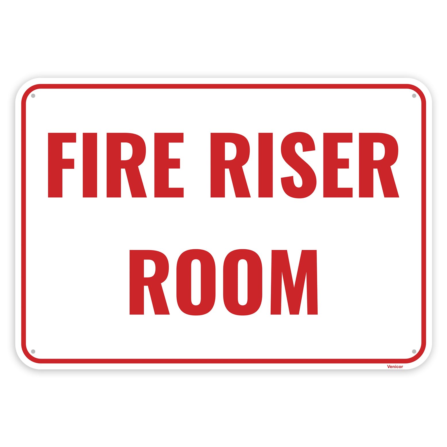 Fire Riser Room Aluminum Sign, Facility Area Identification Plaque, 12x8 Inch