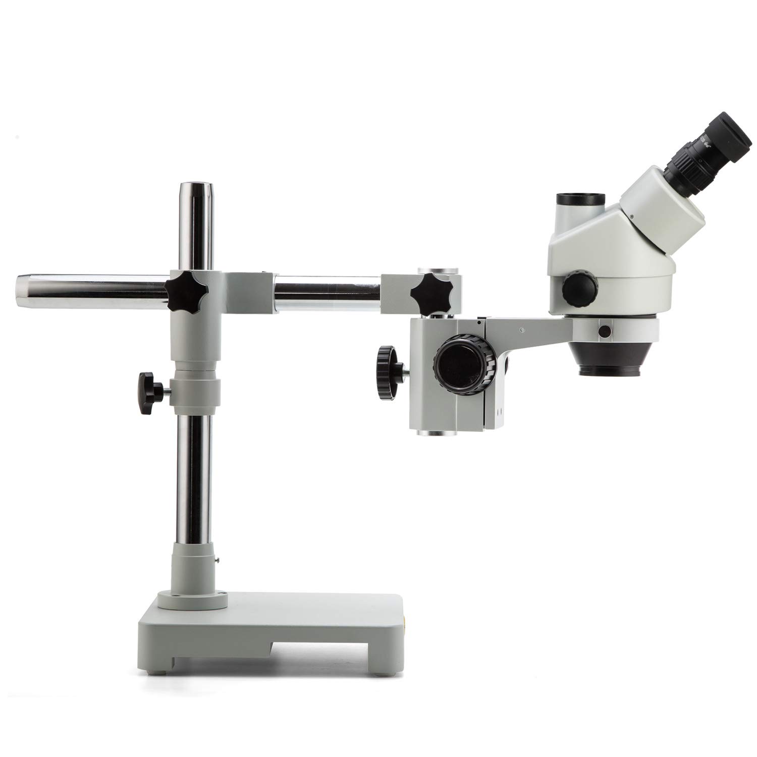 SWIFT S7 3.5X-90X Professionelles Simul-Fokal Trinokular Stereo-Zoom-Mikroskop mit WH10x-Okularen, 0,7 x 4,5 x Objektiv, 144 LED-Ringlicht, einarmiger Galgenständer, inklusive 0,5 x und 2,0 x